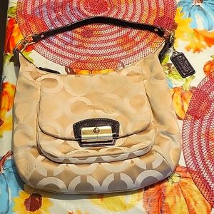 COACH kristin signature op art large hobo shoulder bag purse 19331 MSRP $298
